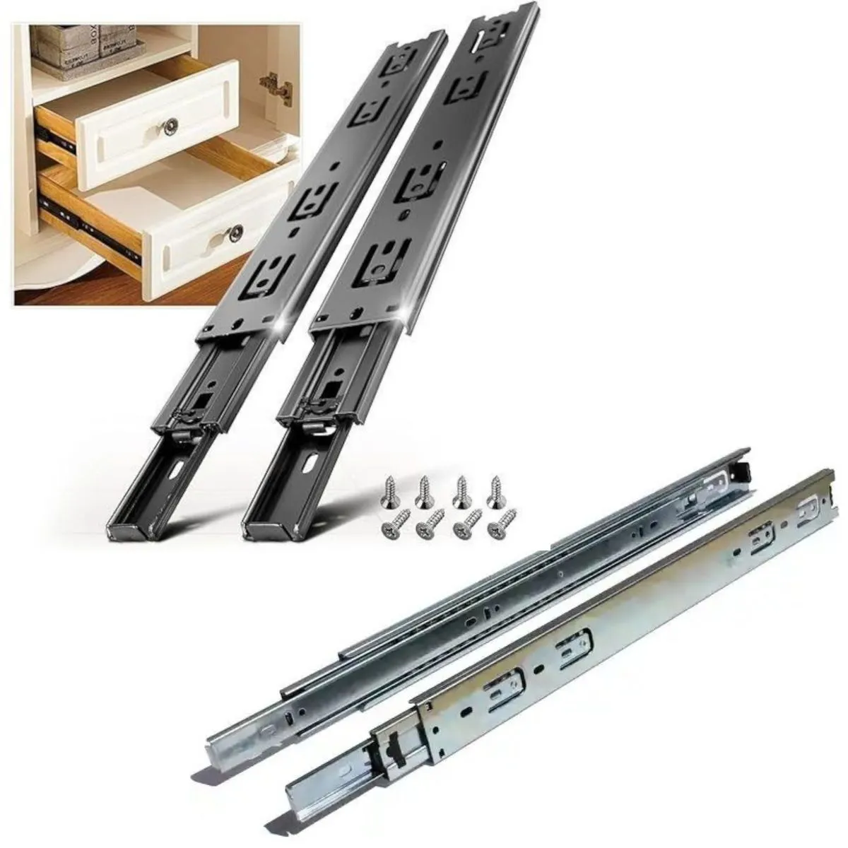 24 Inch Full Extension Soft Close Drawer Slides | Ball Bearing Drawer Slides Soft Close | Soft Close Ball Bearing Drawer Slide | 4903-24-ZP