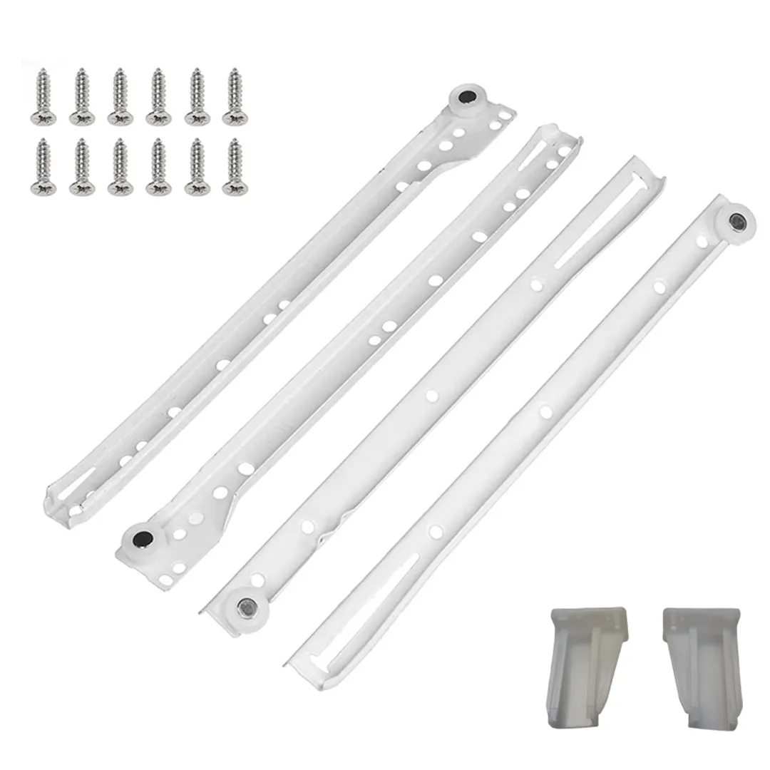 18 Inch Epoxy Drawer Slides | Euro Style Drawer Slides | Epoxy Coated Drawer Slides | Epoxy Slides With Screws | 4000-18-1WT