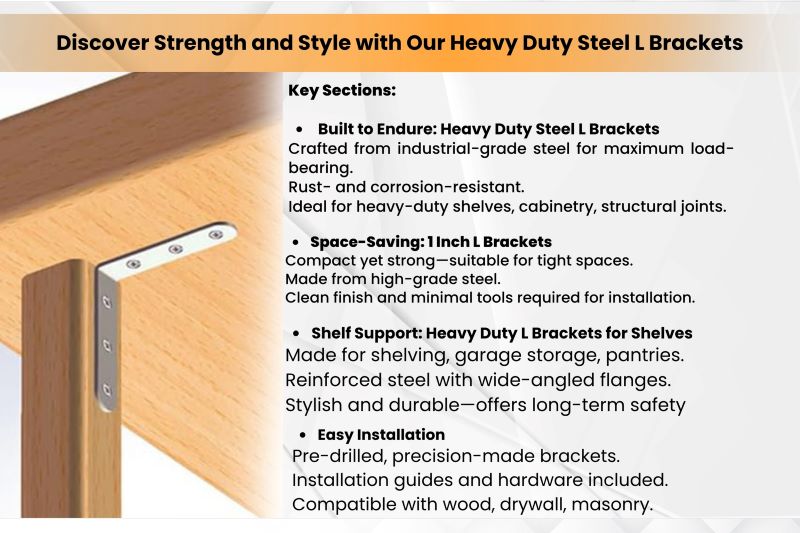 Discover Strength and Style with Our Heavy Duty Steel L Brackets Today
