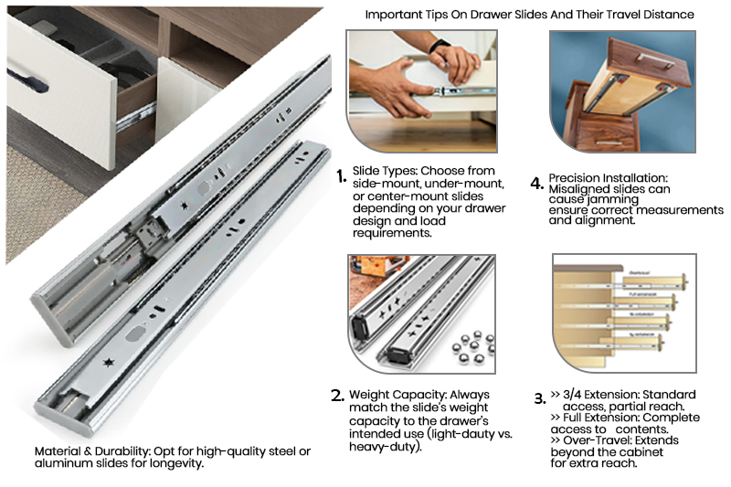 Important Tips On Drawer Slides And Their Travel Distance