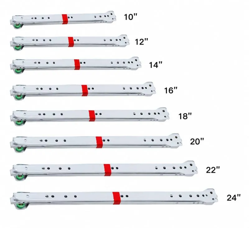 White Heavy Duty Epoxy Drawer Slides with Screws 3/4 Extension, Non-Self-Closing and 75lbs Load Capacity | 4000-1WT Series