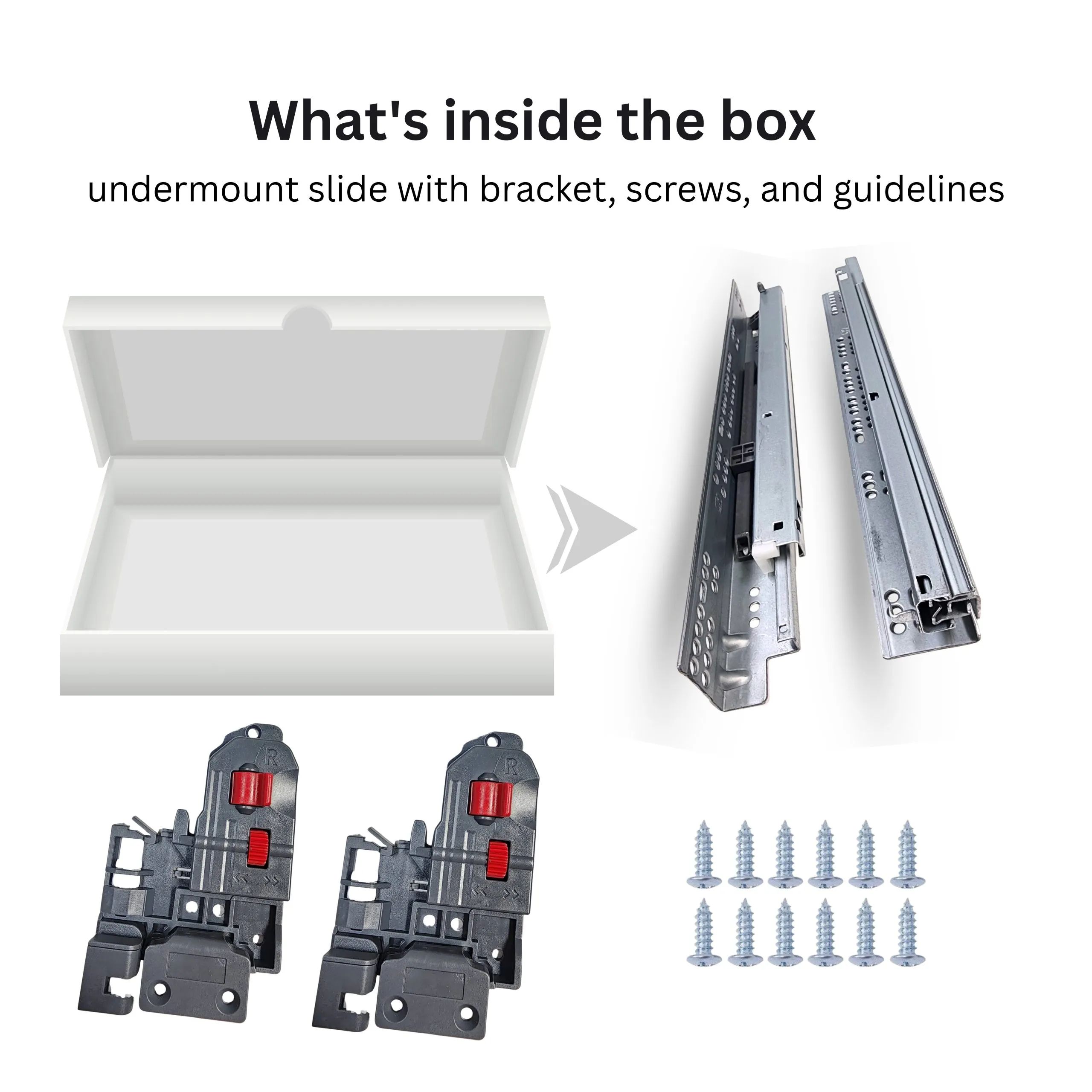 18 Inch Full Extension Soft Close Slide | Soft Close Drawer Slide with Screws | Ball Bearing Drawer Slides | Heavy Duty Full Extension Soft Close Slide