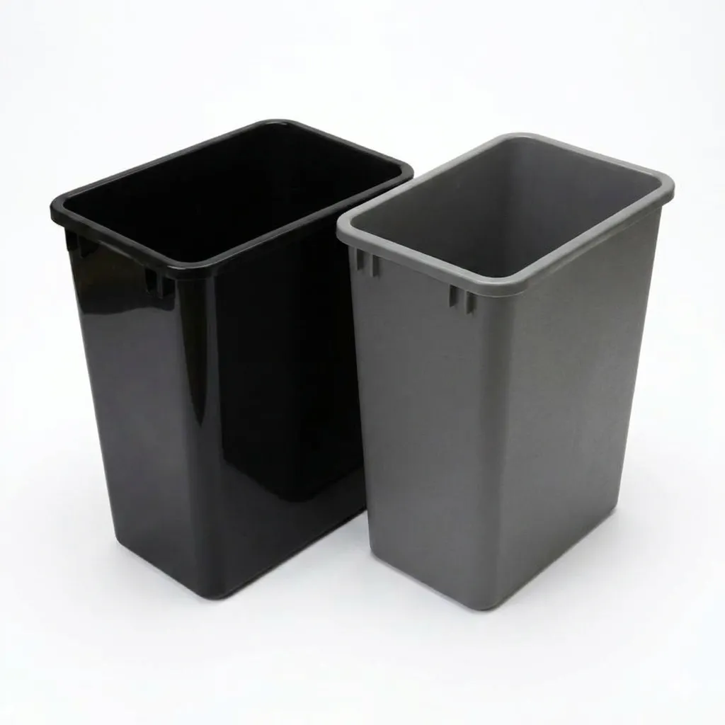 (35 Qt 9 Gallon) Single Bin Trash Can | Black & Gray Combo Pack | CI-PTC-35QT.BK-GR