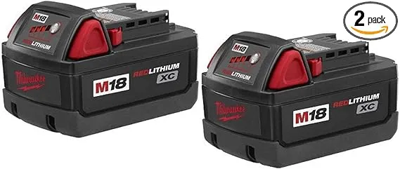 Milwaukee 48-11-1828 M18 XC RED LITHIUM 18-Volt Lithium-ion Cordless Tool Battery ( 2 pack )