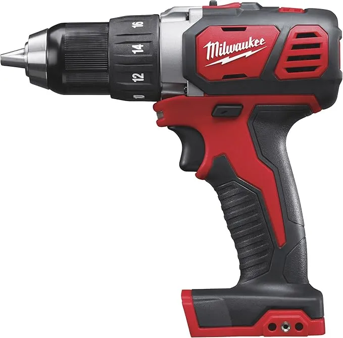 Milwaukee M18 Li-Ion Cordless Compact Electric Drill Driver — Tool Only, 1/2in. Keyless Chuck, 500 In./Lbs. Torque, 1800 RPM