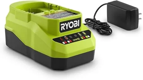 TTI 18-Volt Ryobi Charger PCG002, (NO Retail Packaging, Bulk Packaged) | Fast Charging Design | LED Status Indicator | Compact Housing | Wall Mount Capability | Cordless System Support