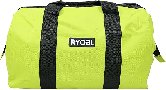 Ryobi Green Wide Mouth Collapsible Genuine OEM Contractor’s Bag w/ Full Top Single Zipper Action and Cross X Stitching | 18x14x12 - Single Bag
