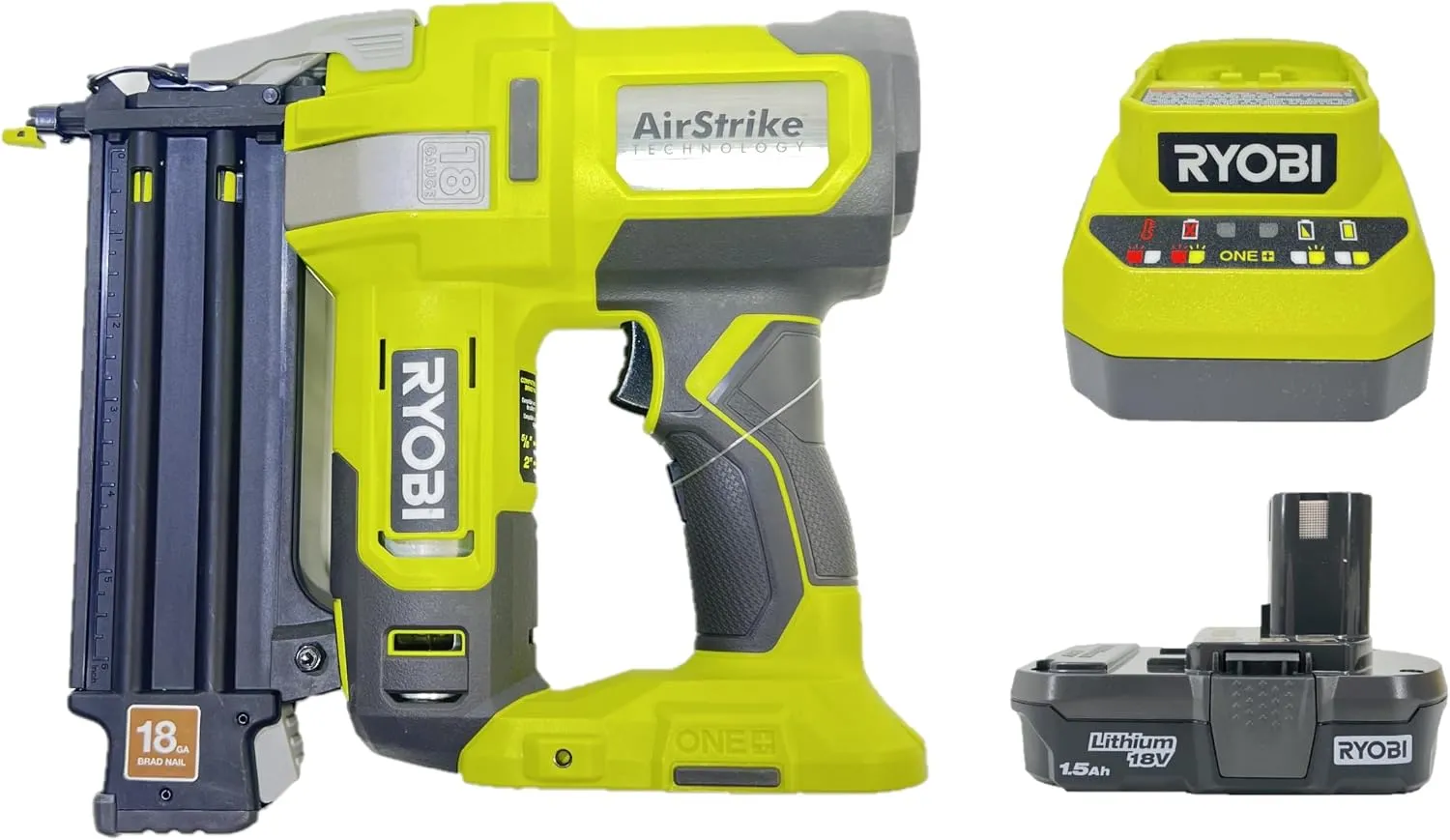 RYOBI 18V ONE+ AirStrike 18GA Brad Nailer Kit (Bulk Packaged) P321K | P321K